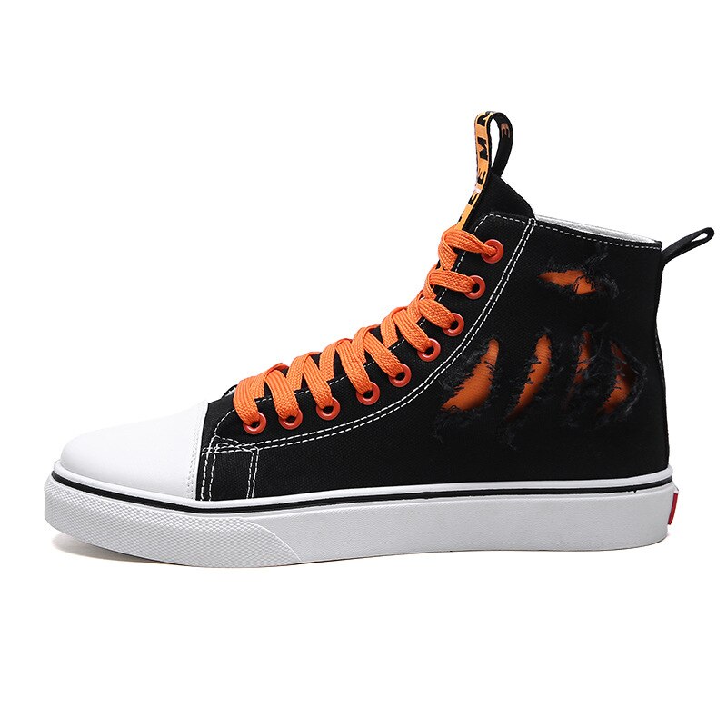été chaussures pour hommes léger respirant toile chaussures chaussures hautes hommes décontracté marée chaussures automne tissu chaussures: orange / 10