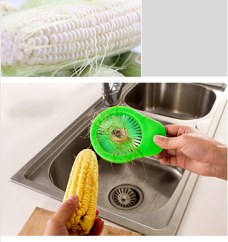 corn brush Multi-function portable Corn Brusher and Vegetable Scrubber corn silk brush non sticky easy clean