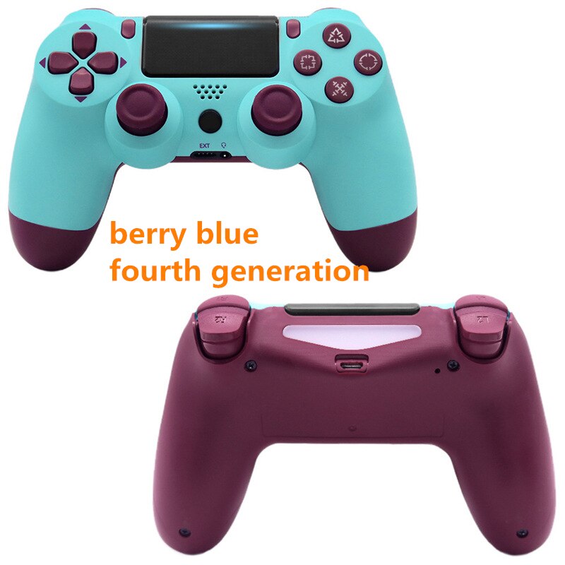 Mando de juego inalámbrico con Bluetooth para PS4, mando con doble vibración estilo PS5 para PC y Android,: PS4 Berry Blue