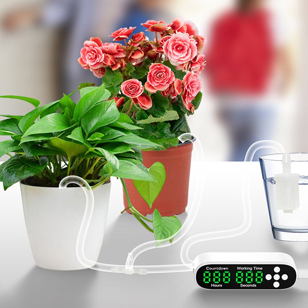 Dispositivo de riego automático inteligente, controlador temporizado para jardín, terraza, sistema de riego por goteo para flores de plantas en maceta 10-20