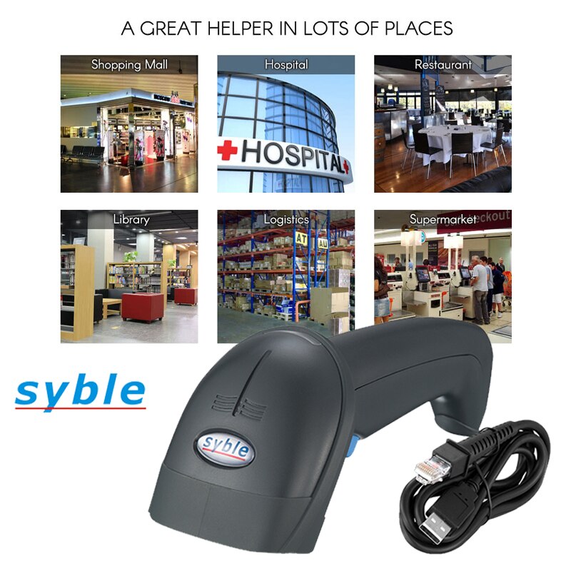 1D 2D Barcode Reader Handheld Scanner Manually/Contnuous/Automatic Inductive Scanning Syble XB-6255M