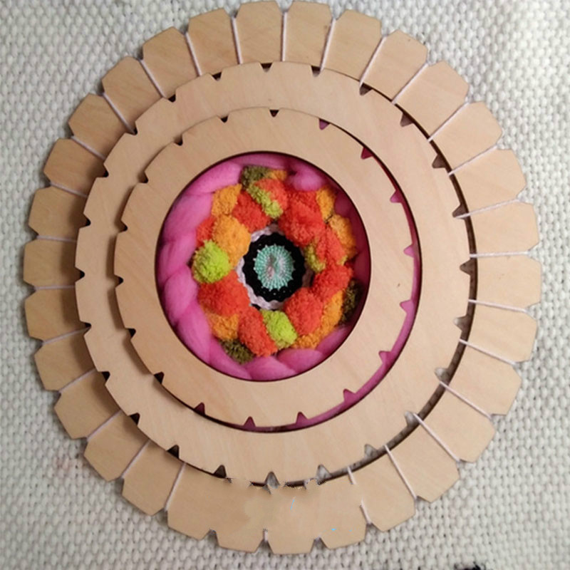 Kids DIY Circulaire Weefgetouw Speelgoed Hand-Breien Houten Speelgoed Kinderen Weven Machine Educatief Speelgoed Geweven Speelgoed