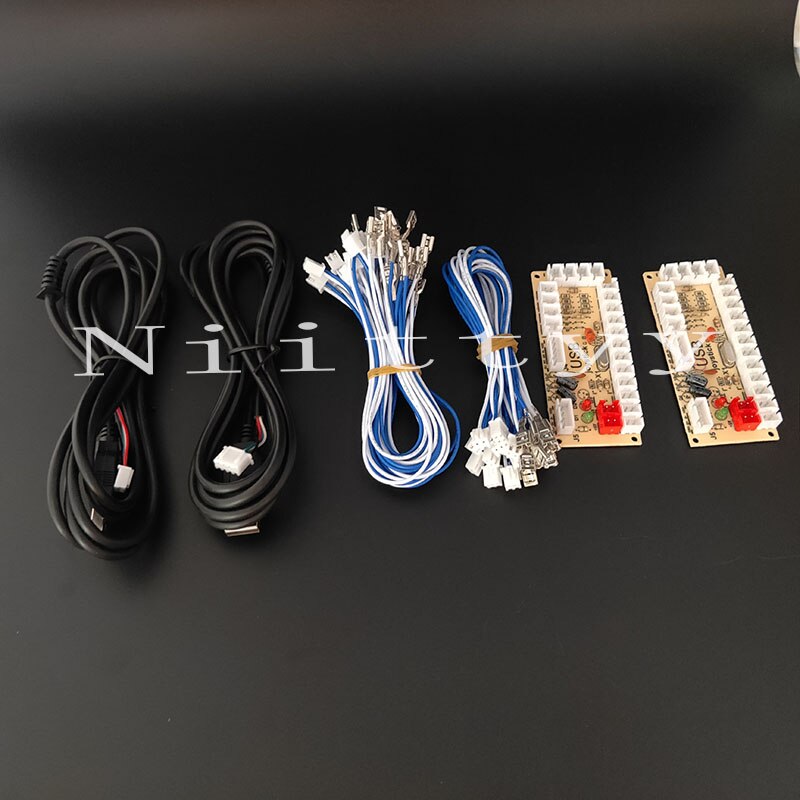 KIT de Arcade con cero retardo para 2 jugadores, codificador USB de PC a JOYSTICK para 4 y 8 vías, JOYSTICK ZIPPY y botón de 4,8 MM