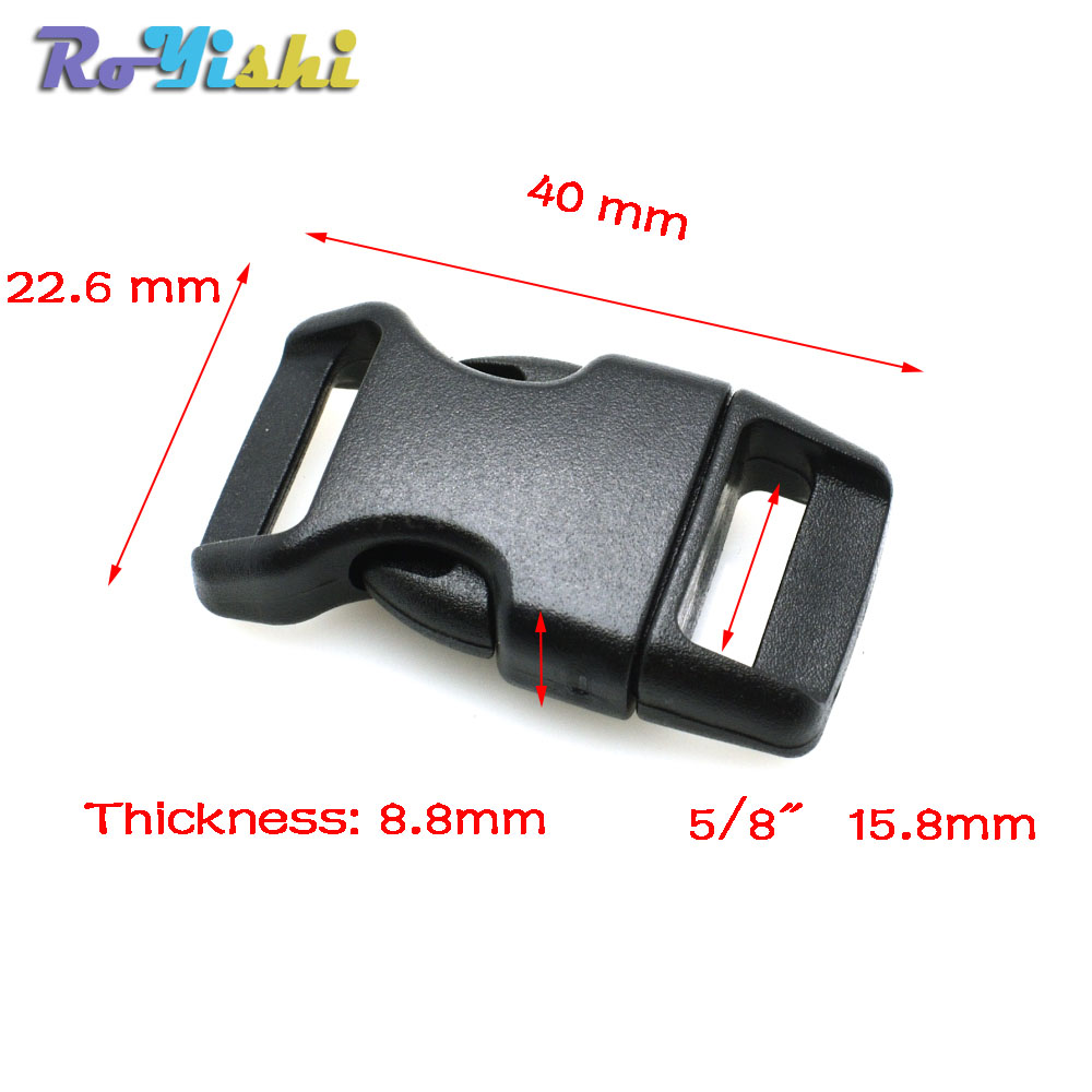 10 stks/pak Piastic Release Gesp Gebogen 550 Paracord Armband Halsband Backpack Strap Webbing 10mm 15mm 20mm 25mm