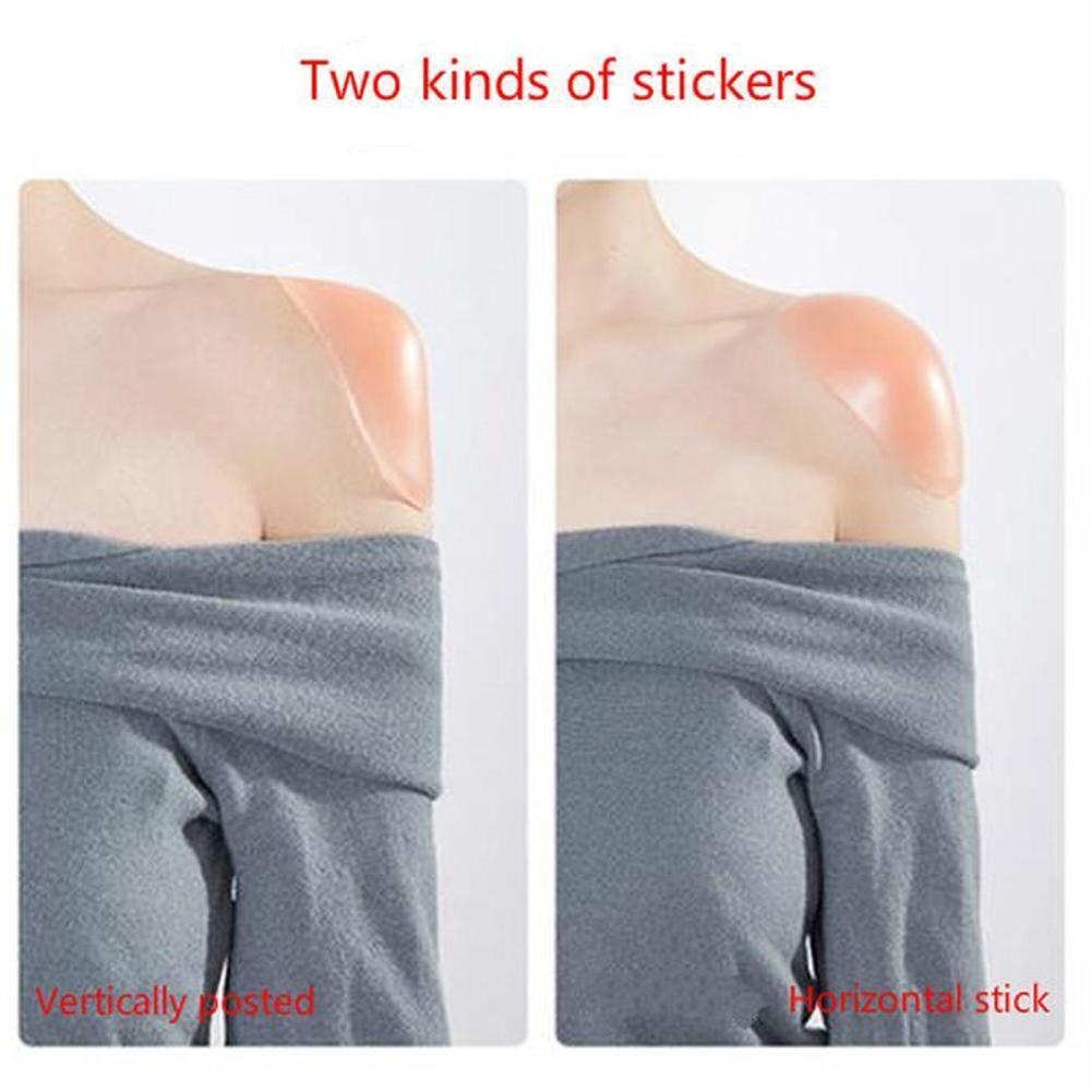 1 Paar Zelfklevende Zachte Siliconen Schouder Anti Slip Schoudervullingen Herbruikbare Schouder Enhancer Kleding Push-Up Kussens