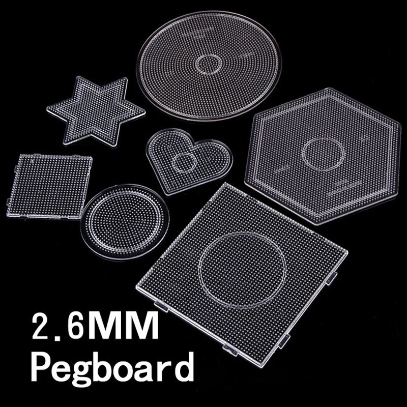 2.6Mm Hama Kralen Transparant Pegboard Puzzel Perler Zekering Sjabloon Voor Creatief Educatief Speelgoed: 7pcs set