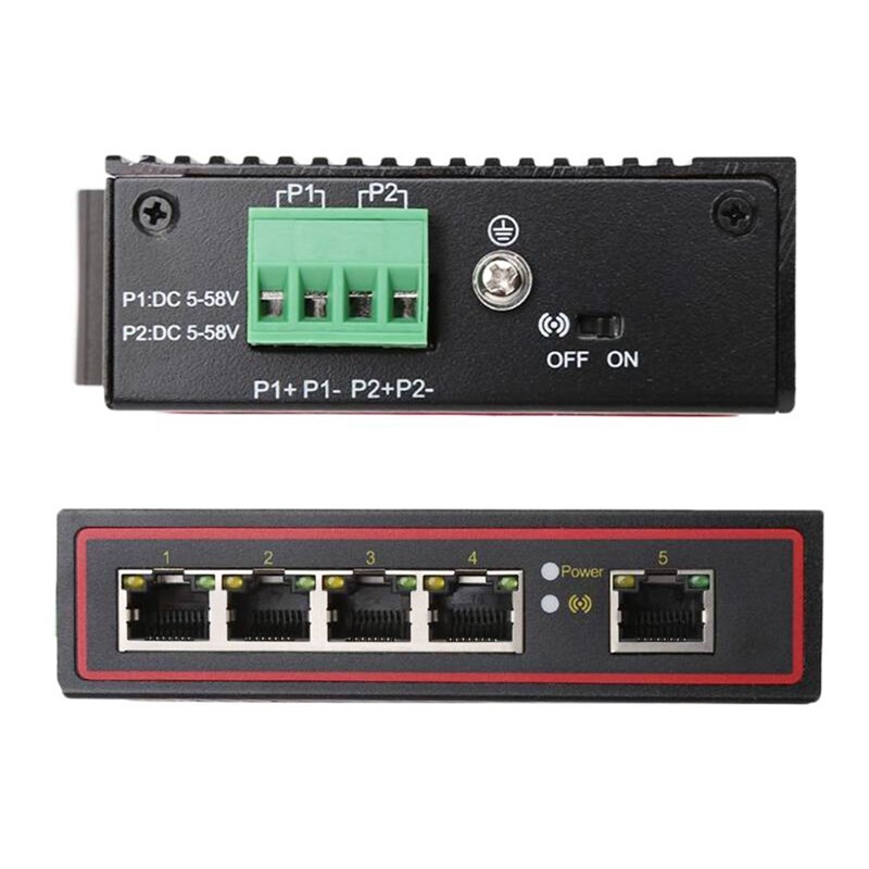 5-Port RJ45 10/100M Ethernet Desktop Switch Hubs Network Laptop DIN Rail Type