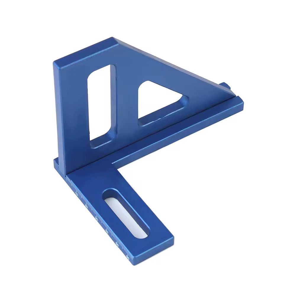 Precisie kunststof verstekdriehoeksliniaal 45 ° /90 ° Houtbewerking vierkante gradenboog 3D multifunctionele meetinstrumenten