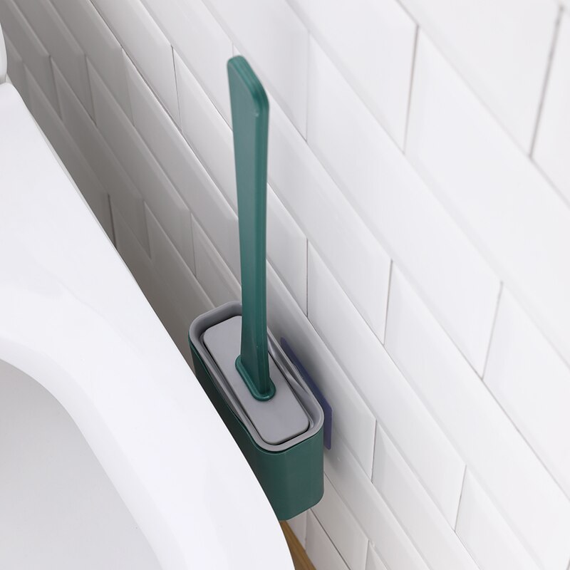 Silikone toiletbørste revolutionerende silikone flex toiletbørste med holder køkkenudstyr vaskebørste badeværelse