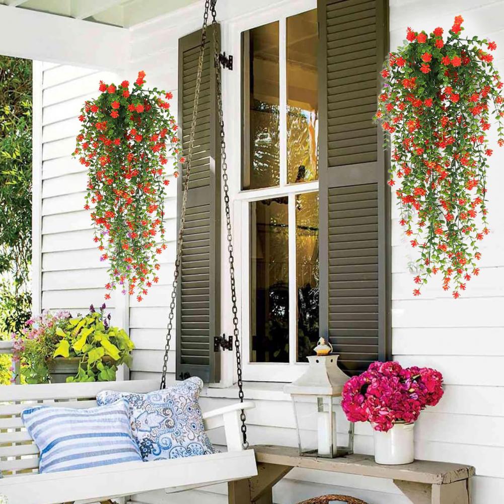 Hängende künstliche Blumenrebe, künstliche Hängeblumen, realistische künstliche Eukalyptus-Blumengirlande für Zuhause, Hochzeit, für Höhle Innenbereich