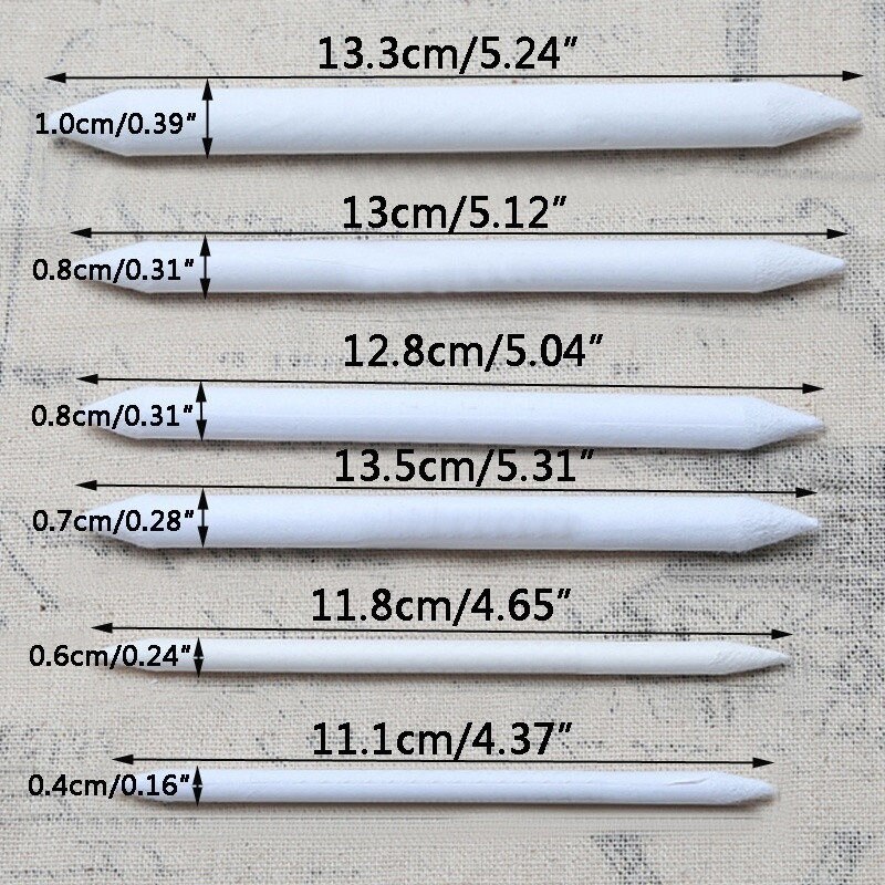 6 Pcs Double Head Art Drawing Tools Pastel Blending Smudge Tortillon Material Sketching Paper Pencil Sketch Correction Pen