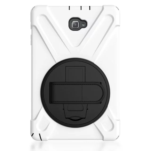 Funda para tableta Samsung Galaxy Tab S3 9,7 T820 T825, protector seguro para niños, a prueba de golpes, resistente, de silicona dura, soporte para mano + bolígrafo: Blanco