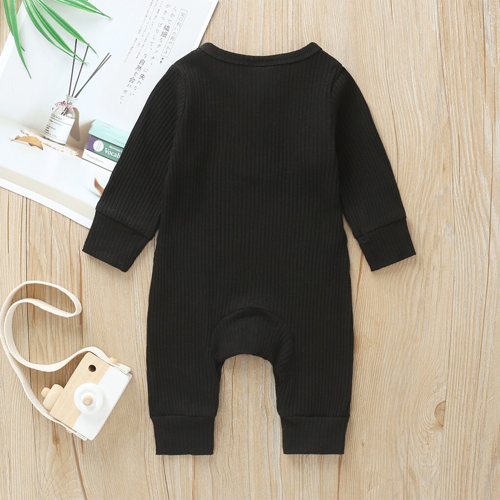 Neue Neugeborene Jungen kleidung Mädchen sommer Herbst Kleidung Einteiliges Strickte Feste Lange Hülsenspielanzug Gesamt Kleidung Outfit