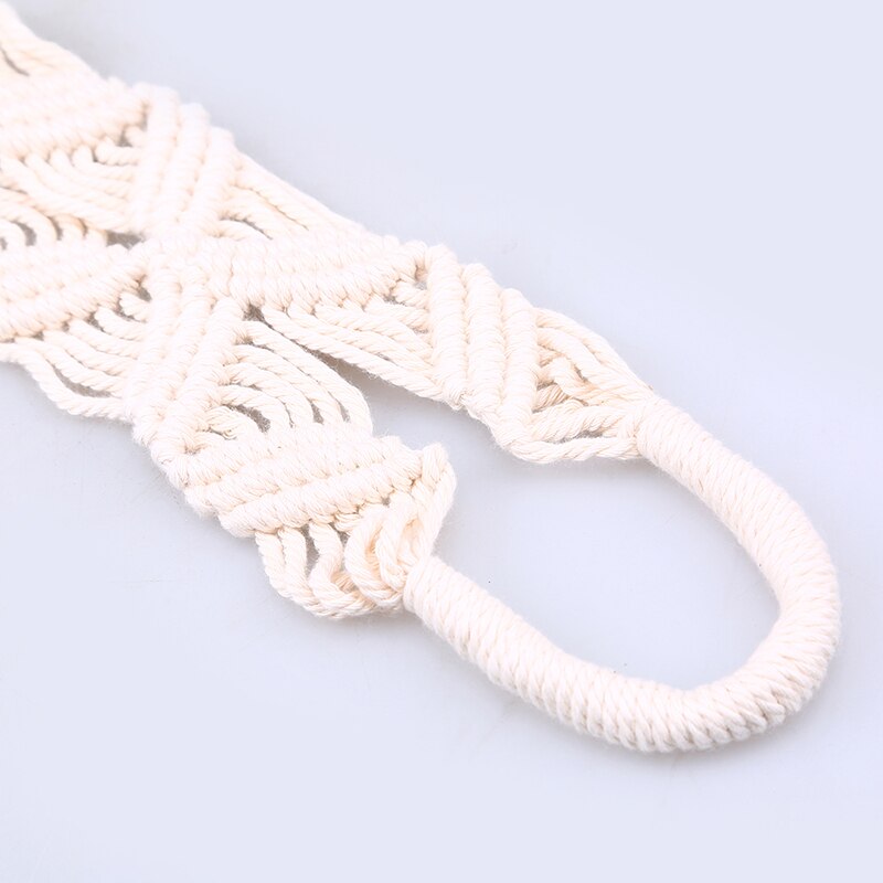 WCIC 90cm Geknoopt Macrame Plant Hanger Vintage Katoen Linnen Bloempot Mand Lifting Touw Pannenlap Tuin Gereedschap Opknoping mand