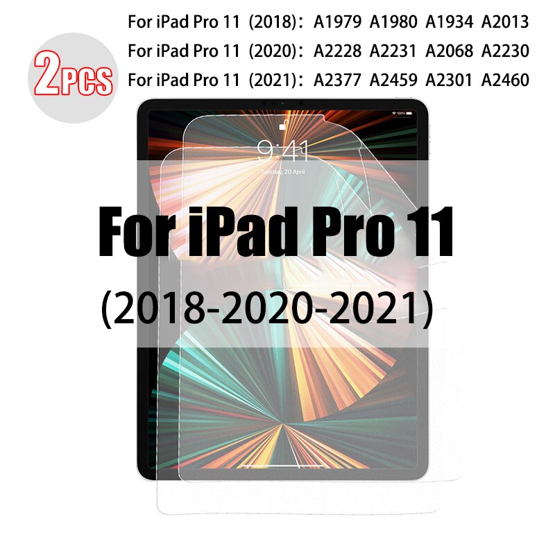 2 sztuk papieru Tablet jak Screen Protector dla Ipad Pro 11 12.9 2021 10.5 10.2 2020 9 Film dla Ipad Air Mini 6 5 4 3 2 1 bez szkła: For ipad pro 11