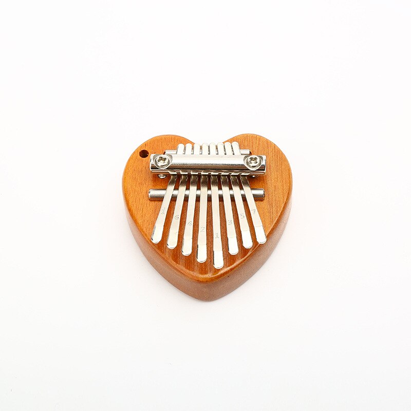 8 Toetsen Mini Kalimba Duim Piano Hout Vinger Toetsenbord Hanger Vinger Duim Piano Marimba Muziekinstrument Jaar Cadeau: Mahogany Heart