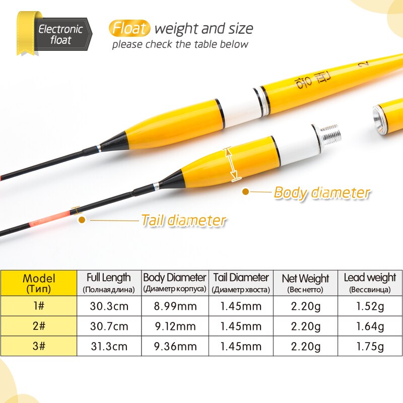 3pcs/lot Luminous Electronic Fishing Float Fishing Tackle Fishing Float Long Tail Night Float