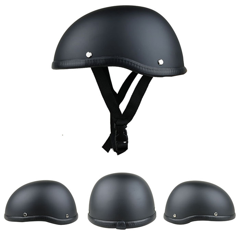 1 Stuk 57-62Cm Abs Plastic Motorfiets Helm Motorcross Capacete Half Helm Voor Retro Matte Heldere Zwarte