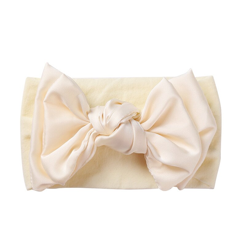 Babyflicka siden rosett hårband baby rosett huvudband baby rosett hårband baby hårband rosett småbarn hårband nyfödd huvudband: Beige