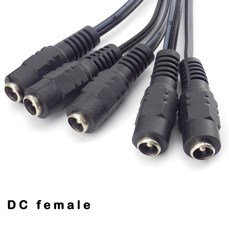 Conectores hembra DC macho Cable de alimentación Cable para cámara de vídeo CCTV seguridad 12v extensión Cable adaptador 2,1*5,5mm