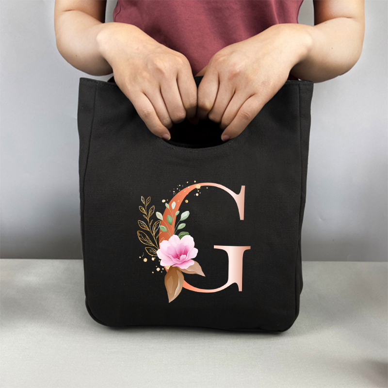 Pomarańczowe litery Unisex przenośna torba na Lunch izolowane pudełko na Lunch Tote Bag biuro lodówka pojemnik torba do przechowywania żywności Tote Bag: 9OrangeG