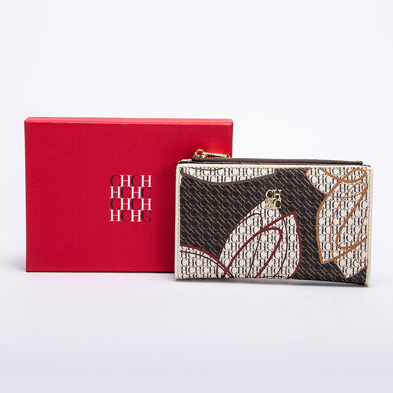 CH Cartoon Pattern Printed Wallet Tiny Portable Ladies Coin Purse Fashionable Suitable for Many Occasions Ladies Use: Dark Grey