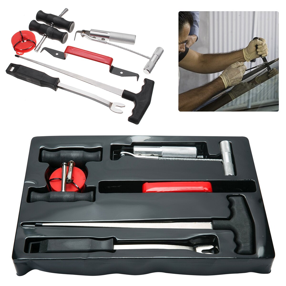 7pc Car Windshield Removal Automotive Wind Glass Remover Installation Tool Kit
