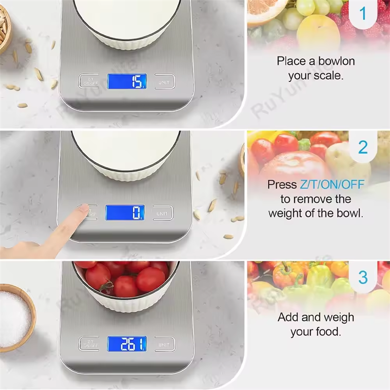 Báscula Digital multifuncional de cocina, báscula para repostería, báscula para alimentos pequeños, báscula para alimentos con pantalla Digital electrónica portátil