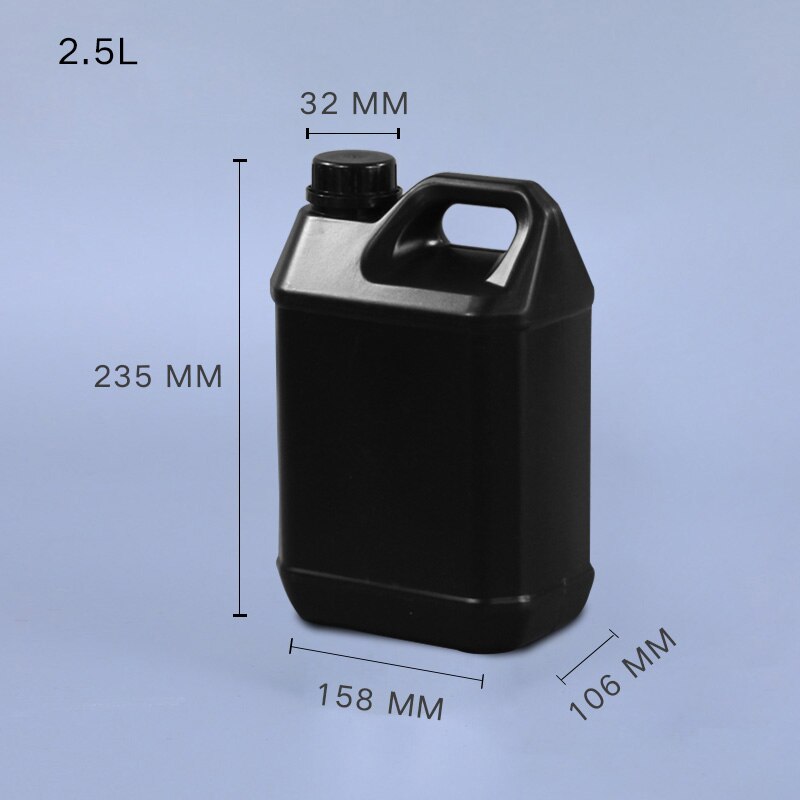 Dicht 2,5 liter HDPE kunststoff Behälter Lebensmittel Klasse flüssigkeit jerry können Verdicken Leere Desinfektionsmittel Fass 1Stck: Schwarz