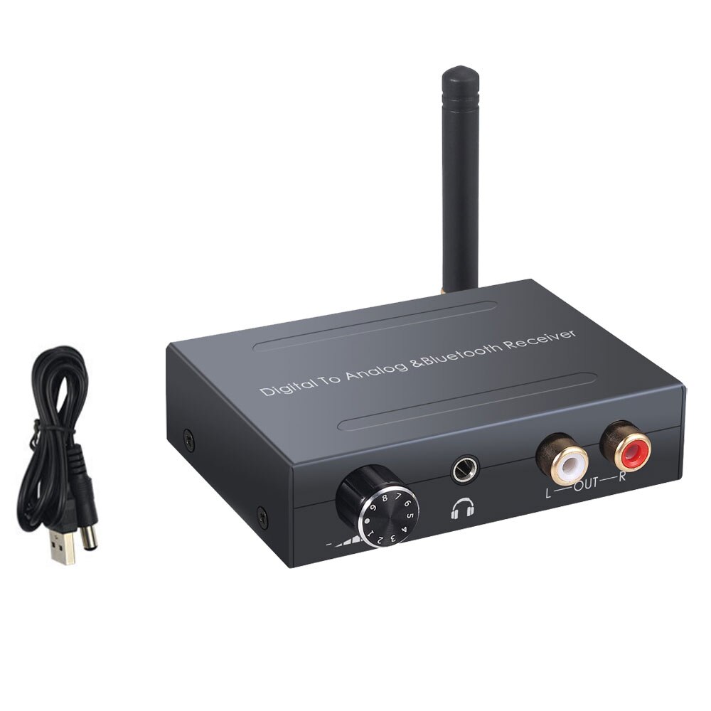 192Khz Digitale Audio Analoog Converter Met Bluetooth 5.0 Ontvanger Optische Coaxiale Naar Rca 3.5Mm Jack Audio Adpater voor Amp