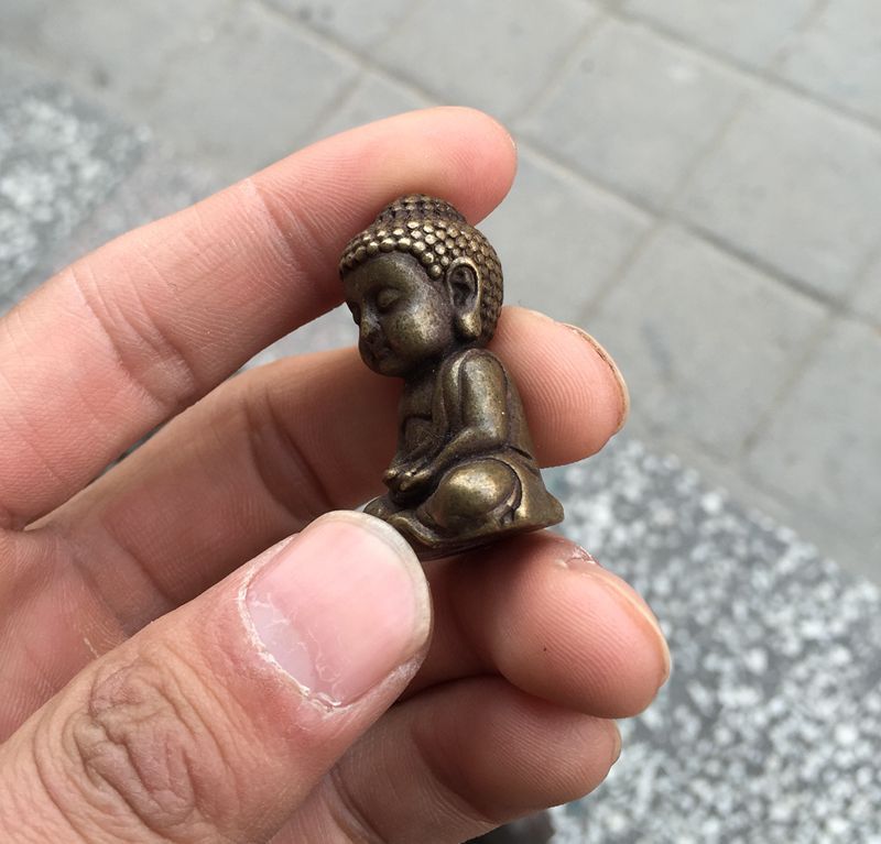 Zuiver koper collectie handgemaakte schattige baby boeddhabeeld