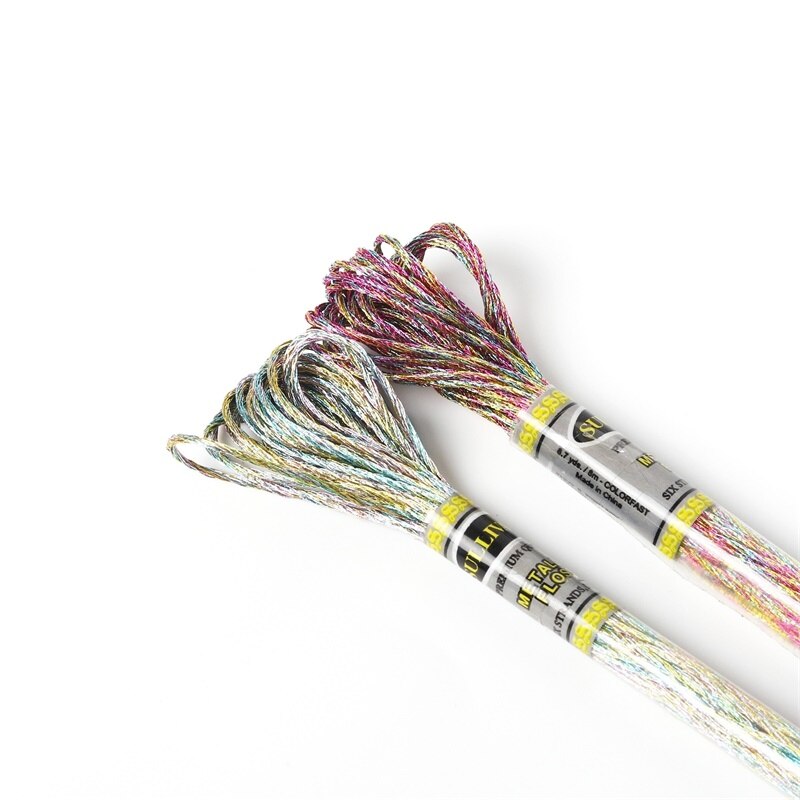Light Effects Floss Metallic Floss Cross Stitch Embroidery Thread 8 meters each Skein DMC and Sullivans brands different group: Variegated