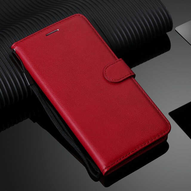 Funda de cuero de lujo para Samsung A10, funda de Samsung Galaxy A10, billetera con tapa, funda protectora 360 para Samsung A10, 10A SM-A105FD: Rojo