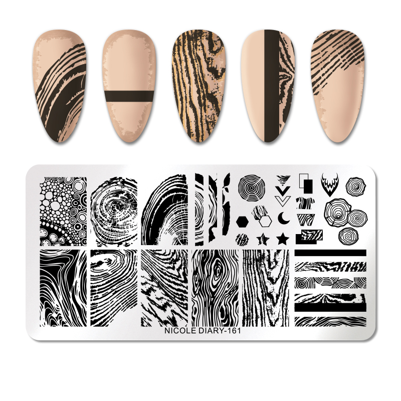 NICOLE DIARY Leopard Butterfly Nail Stamping Plates Tiger Nail Art Stamp Templates Stencils Flower Print Stamping Tool: 161