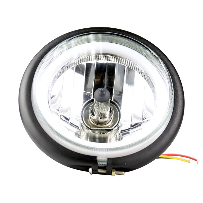 6 inch motorfiets refit led koplamp met beugels  dc 12v universele retro zwarte scooter 6 inch koplamp motorfiets motor koplamp: Licht