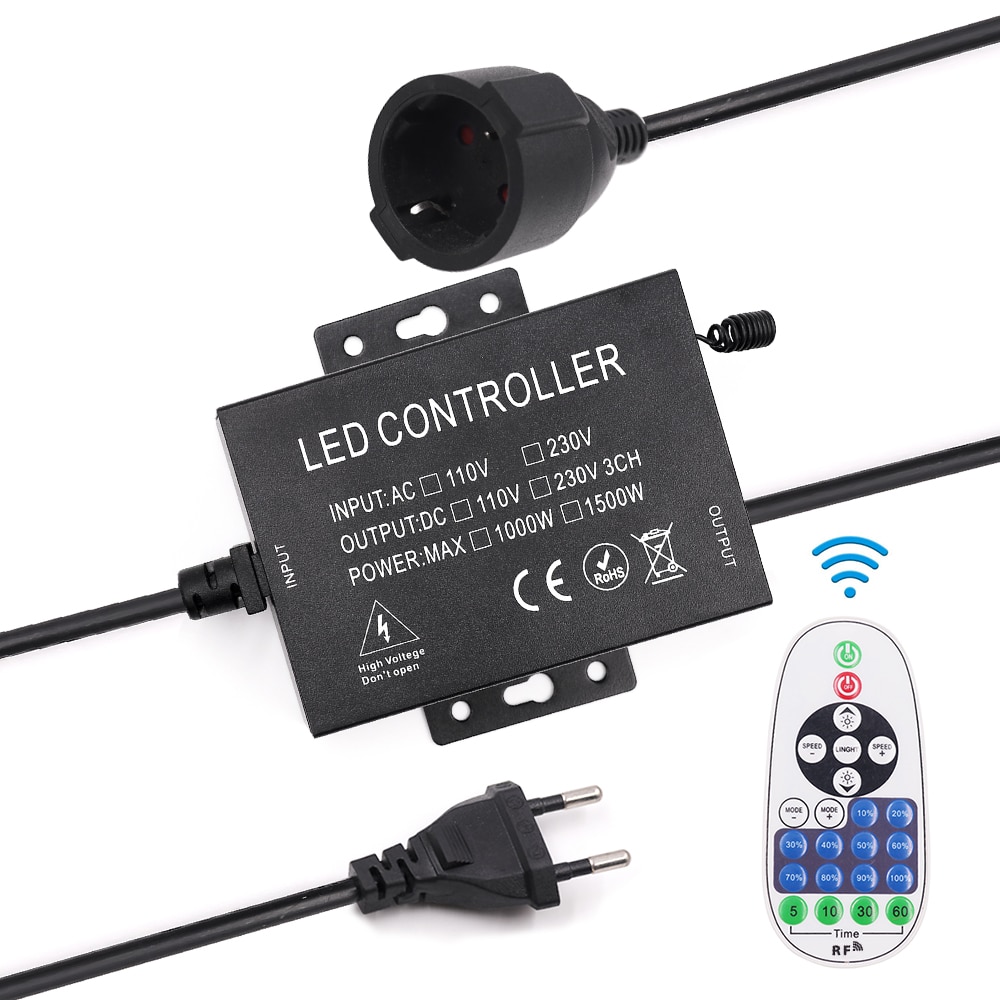 Ac 110V 220V Led Strip Dimmer 23 Keys Rf Afstandsbediening Dimmer Voor Dimmen Led String/Led lamp/Led Strip Met Eu/Us/Au Plug