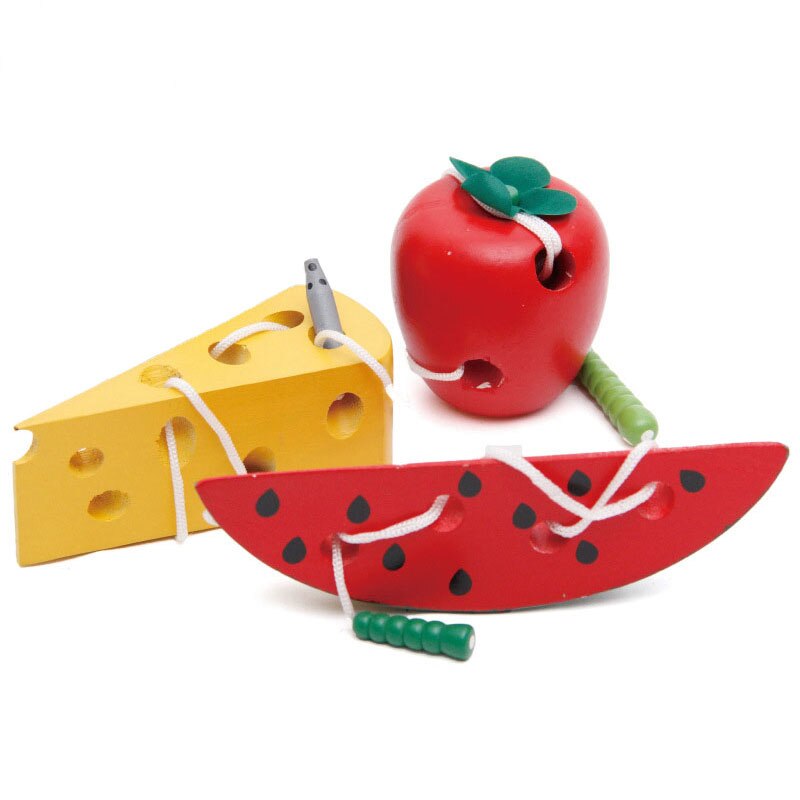 Montessori Speelgoed Cognize Educatief Speelgoed Voor Kinderen Kinderen Speelgoed Oogst Wortelen Montessori Materiales Apple Magnetische Houten Speelgoed: 3PCS