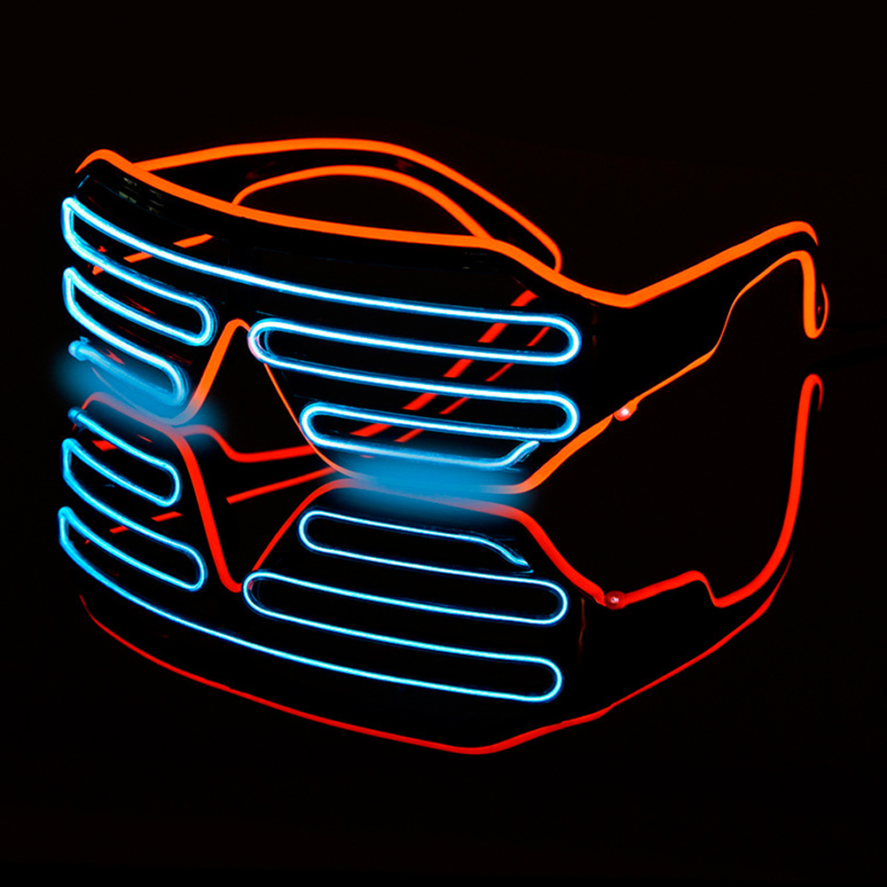 Future Punk Cyber LED lunettes lumineuses néon lueur dans le noir lunettes pour Club Bar fête Disco danse scène atmosphère accessoires: Fluorescence Jaune