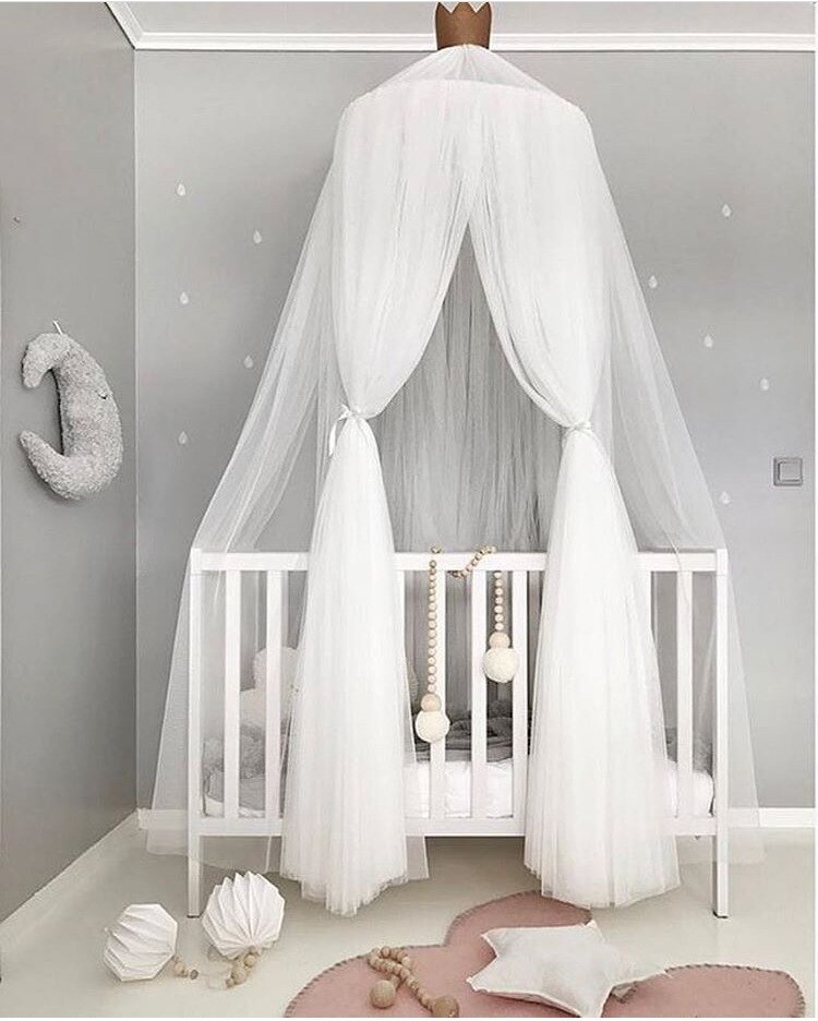 Zomer kinderbeddengoed klamboe romantisch babymeisje rond bed klamboe bedovertrek bedhemel voor kinderkamer