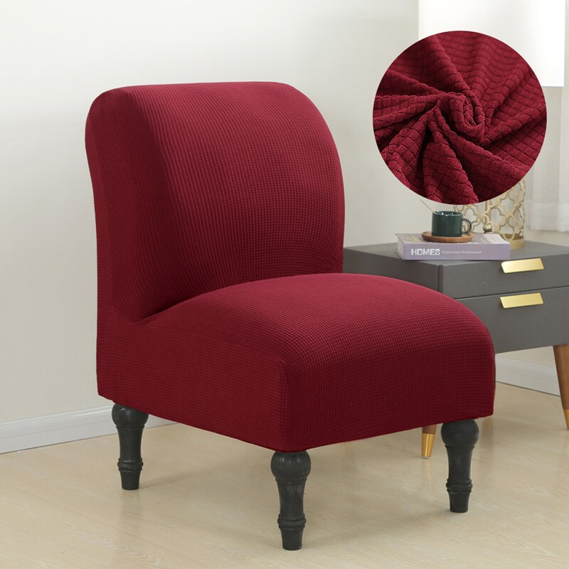 Universele maat stoel Bankbankhoes Elastische fauteuil Hoesbeschermer All-inclusive armloze stoel Hoes voor enkele zitbank: Wine
