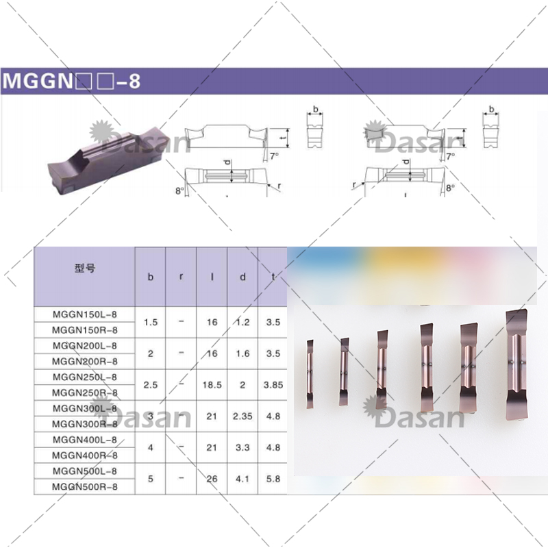 10 pz MGGN MGGN200 MGGN300 MGGN400 R-30 L-30 R-45 L-45 Dasan Inserti in Metallo Duro fessura Scanalatura lama Tornio CNC Utensile Da Taglio