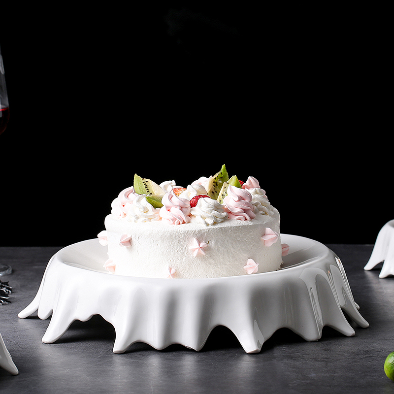 European white irregular plate Hotel dessert plate cake tray personality household dish plate flat plate