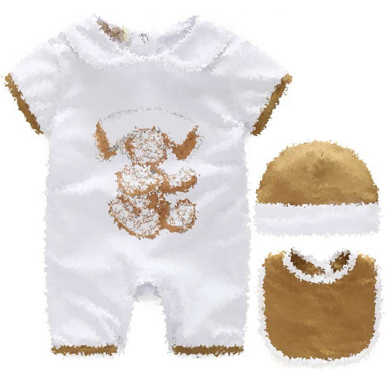 G204013 Baby Meisjes Kleding Set Zacht En Ademend Pasgeboren Baby Kleding Set Voor Jongens Kids Jumpsuit + Hoed + Bill 3Pcs