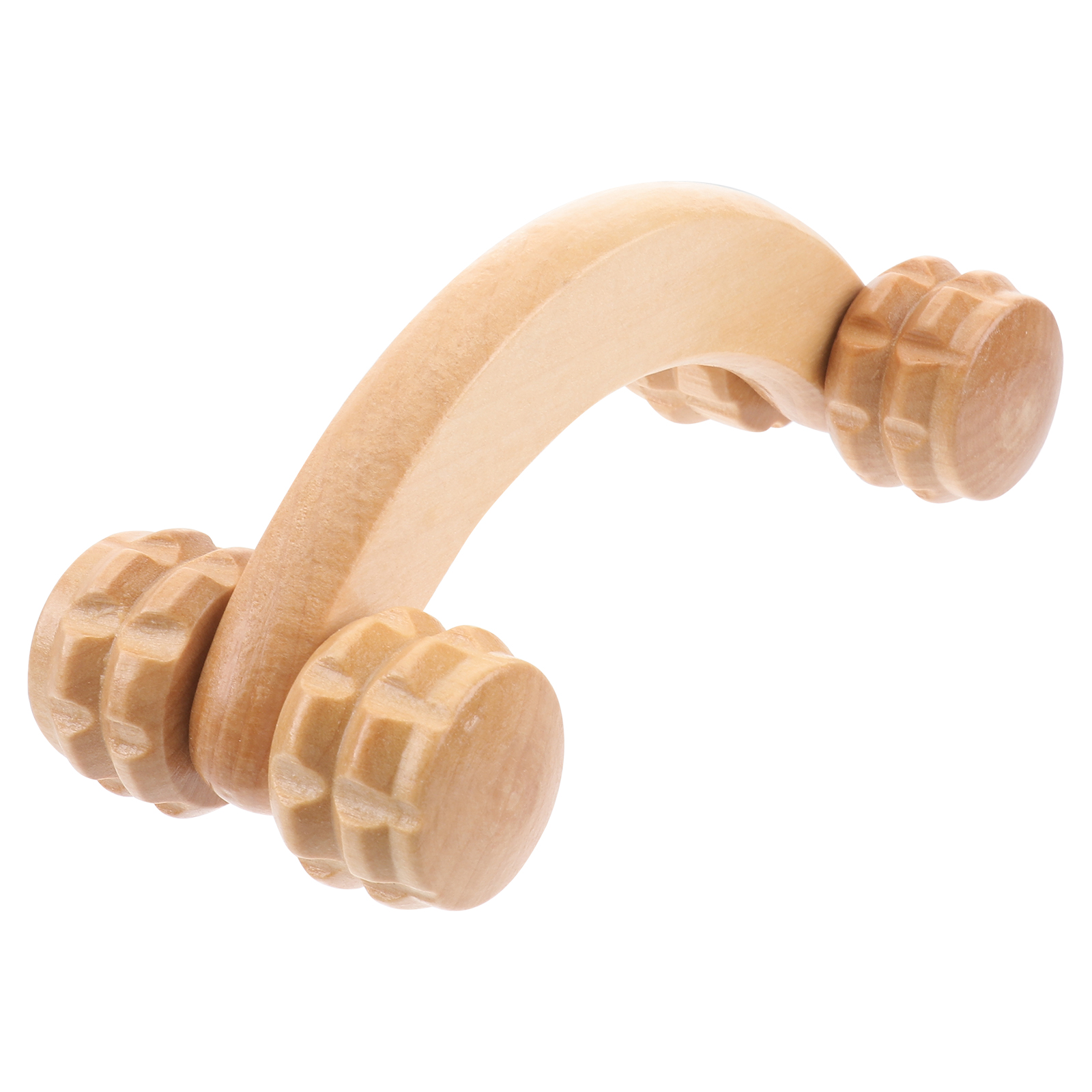 Wooden Roller Neck Massager 4-Wheels Manual Shoulder Massager for Full Body Neck Knee