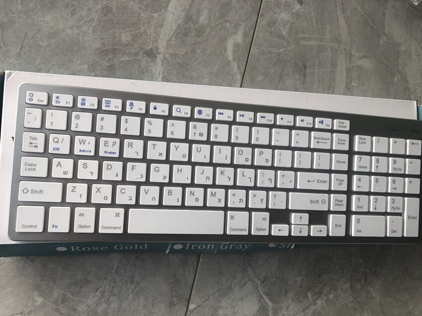 Bluetooth Keyboard for Macbook Pro Ultra-thin Mini Wireless Keyboard for Mac Pro Tablet Russian Arabic Hebrew: Hebrew layout