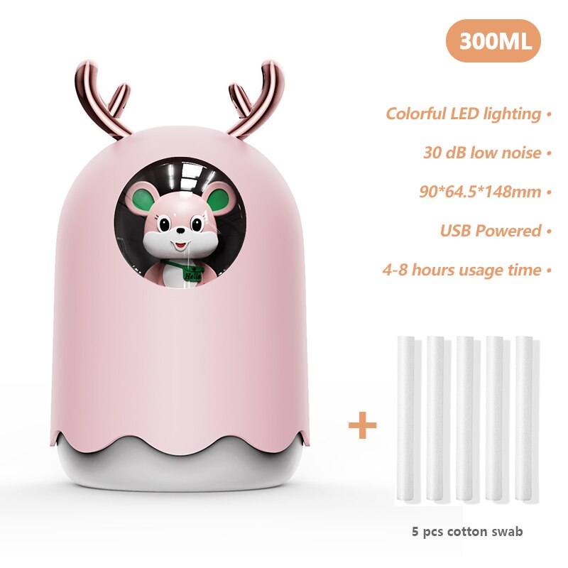 Lovely Cat Air Humidifier USB Aromatherapy Mist Maker Fogger with LED Lamp Mini Portable Ultrasonic Aroma Diffuser Air Purifier: 13