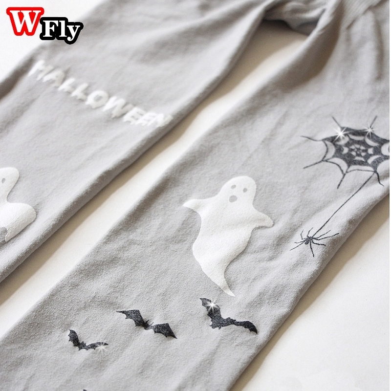 Medias góticas para mujer y niña, medias de alta elasticidad, vestido de bruja de Halloween, medias largas