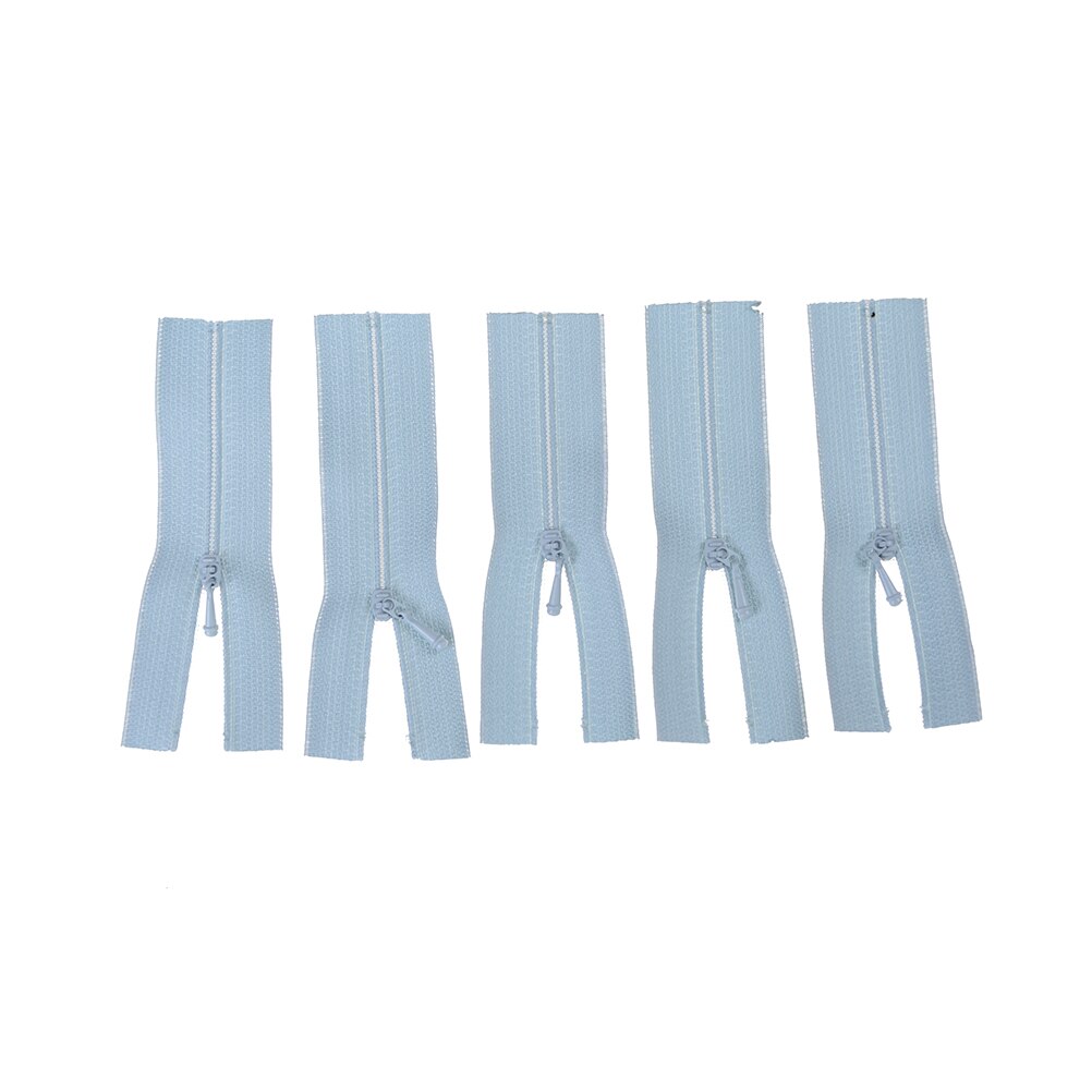 5pcs Mini Zipper Doll Clothing Zipper DIY Handmade Sewing Scrapbooking Garment Applique Accessory: Grey