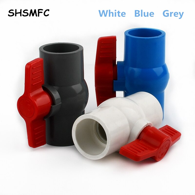 1PC 20~110mm PVC Pipe Socket Ball Valve Aquarium Fish Tank Connectors Fittings Garden Irrigation System Adapter PVC Ball Valve