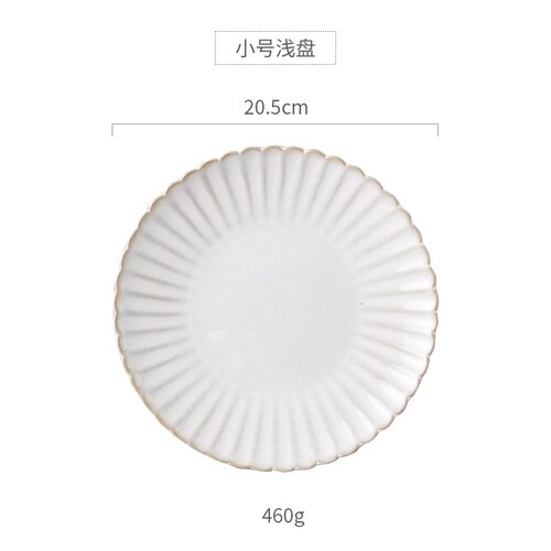 Pasta Food Plate Round Nordic Dessert Cake Sushi Snack Breakfast Plate Pasta Japanese Assiette Ceramique Tableware DE50CP: 8 inch shallow plate